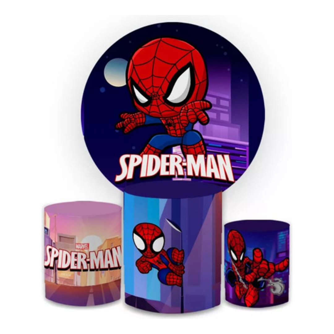 Kit Painel Redondo 1,5 X 1,5 Homem Aranha Baby Personagem