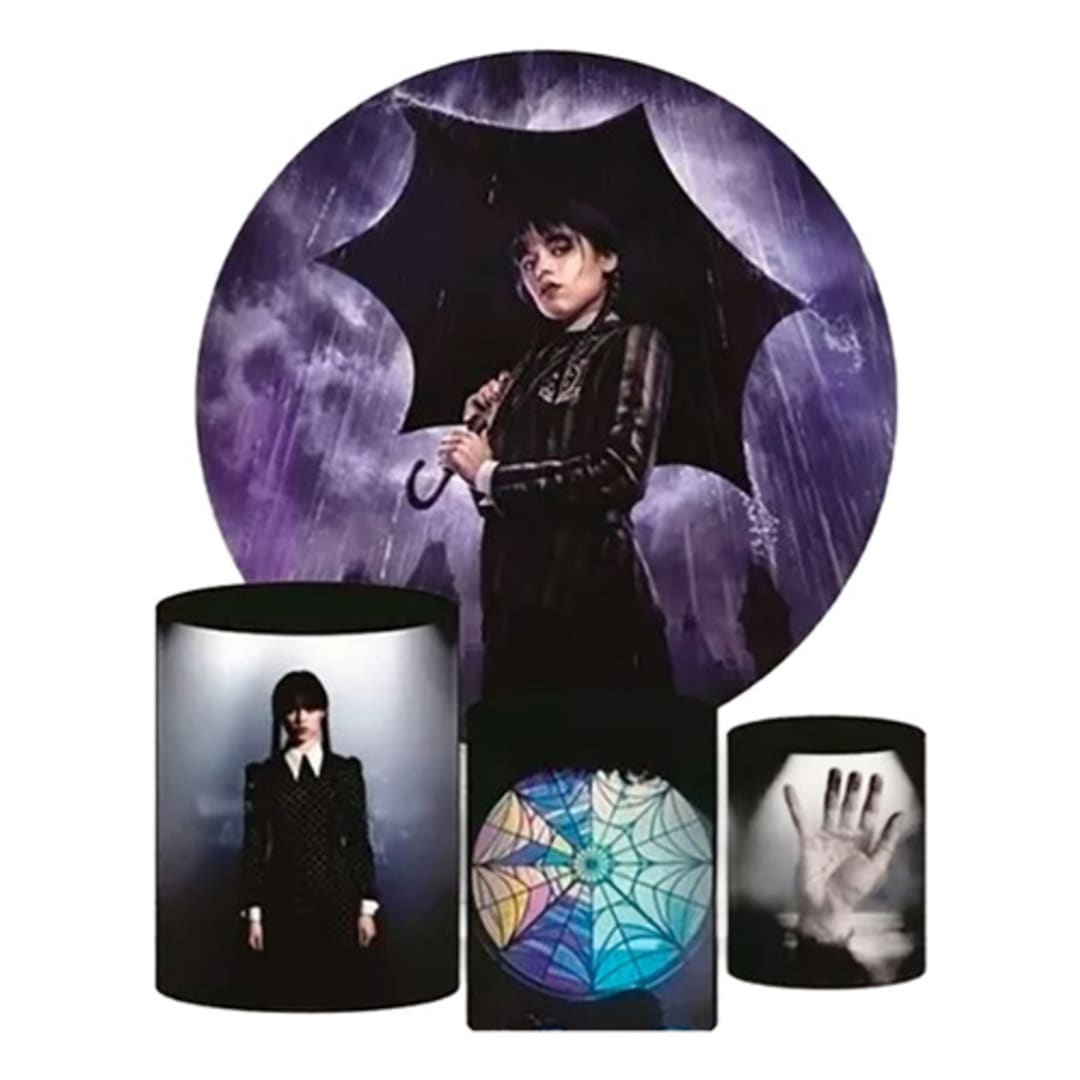 Capas Cilindro E Painel Redondo Serie Wandinha Maozinha Top!