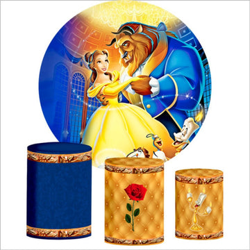 Trio Capa Cilindro + Painel 1,5mts Bela E A Fera Veste Fácil