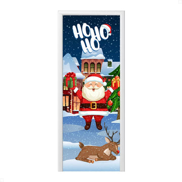 Capa Decorativa Para Porta Sublimado Feliz Natal 04 - Hoho