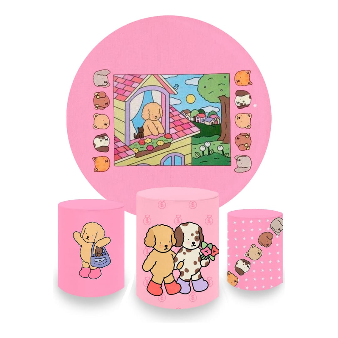 Kit Decoração Painel Redondo + Trio Cilindros Bobbie Goods 3 - Bobbie 03