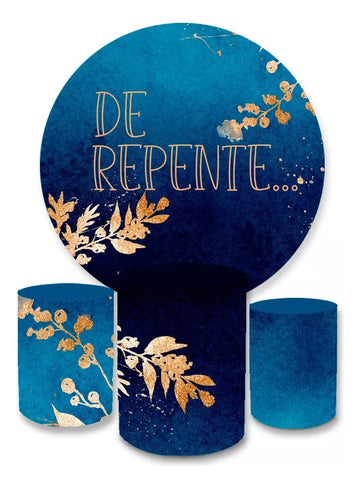 Painel Redondo Trio Cilindros Capas De Repente Ref 001 - Azul