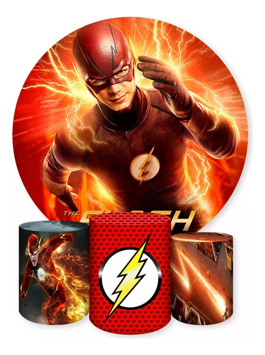 Painel Redondo Trio Cilindros Capas Flash Serie - Vermelho