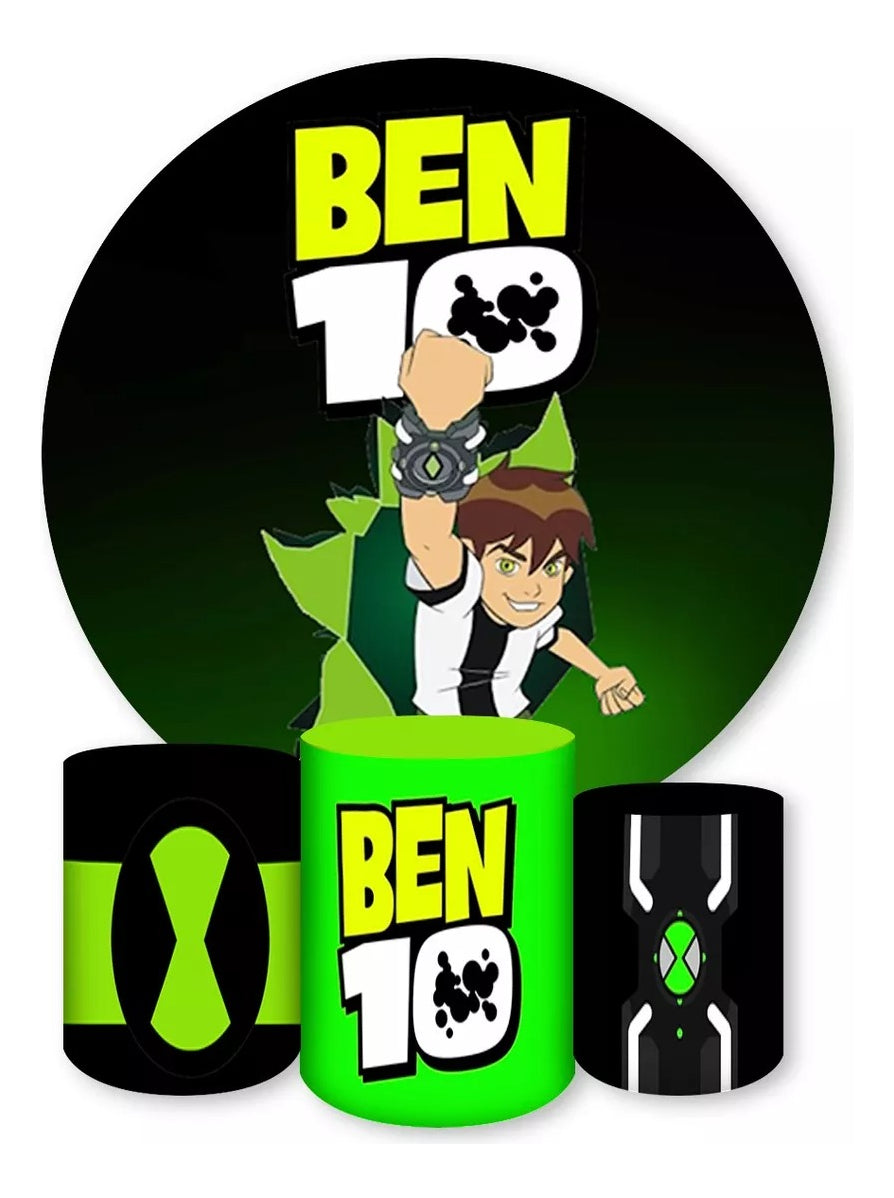 Painel Redondo Trio Cilindros Capas Ben 10 Ominitrix Ref 003 - Verde