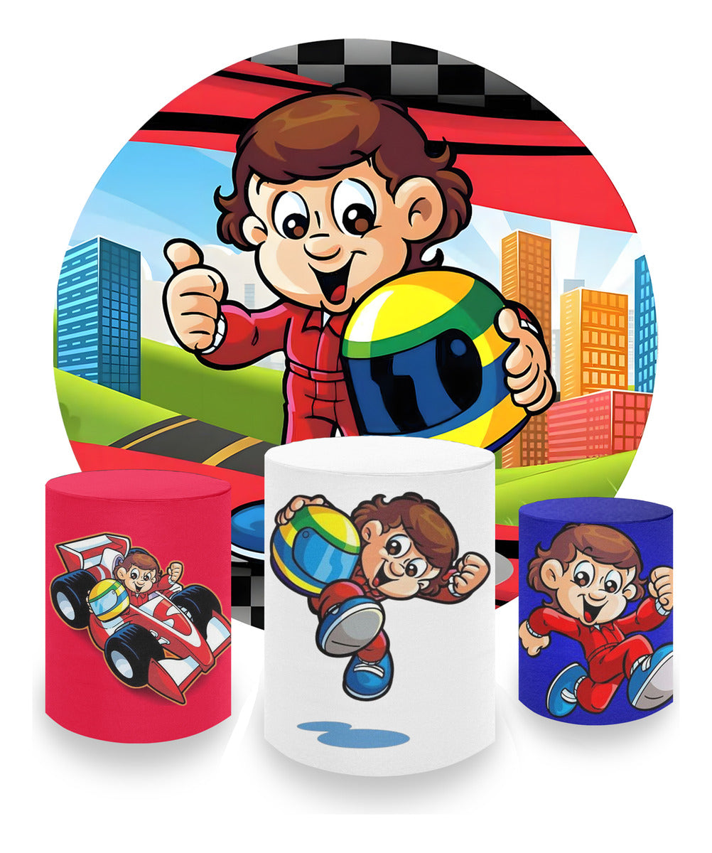 Painel Redondo E Capas De Cilindro Sublimados Seninha - Seninha